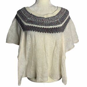 Free People Wool Knit Poncho Sweater 19PE